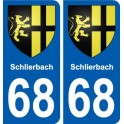 68 Schlierbach blason autocollant plaque stickers ville