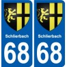 68 Schlierbach blason autocollant plaque stickers ville