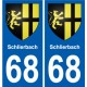 68 Schlierbach blason autocollant plaque stickers ville