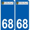 68 Schlierbach logo autocollant plaque stickers ville