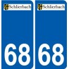 68 Schlierbach logo autocollant plaque stickers ville