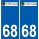68 Schlierbach logo autocollant plaque stickers ville