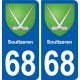 68 Soultzeren blason autocollant plaque stickers ville