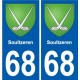 68 Soultzeren escudo de armas de la etiqueta engomada de la placa de pegatinas de la ciudad