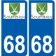 68 Soultzeren escudo de armas de la etiqueta engomada de la placa de pegatinas de la ciudad