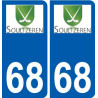 68 Soultzeren logo autocollant plaque stickers ville