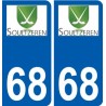 68 Soultzeren wappen aufkleber typenschild aufkleber stadt