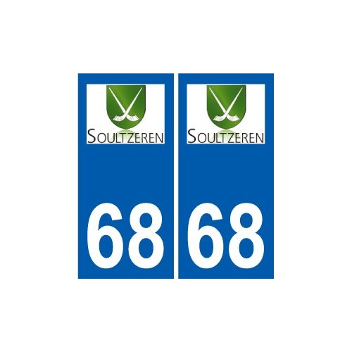 68 Soultzeren escudo de armas de la etiqueta engomada de la placa de pegatinas de la ciudad