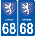 68 Uffholtz blason autocollant plaque stickers ville