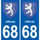 68 Uffholtz blason autocollant plaque stickers ville