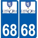 68 Uffholtz logo autocollant plaque stickers ville