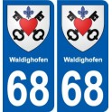68 Waldighofen blason autocollant plaque stickers ville