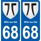 68 Wihr-au-Val blason autocollant plaque stickers ville