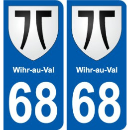 68 Wihr-au-Val coat of arms sticker plate stickers city