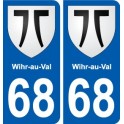 68 Wihr-au-Val coat of arms sticker plate stickers city