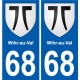 68 Wihr-au-Val blason autocollant plaque stickers ville