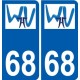 68 Wihr-au-Val coat of arms sticker plate stickers city