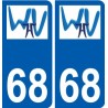 68 Wihr-au-Val logo autocollant plaque stickers ville