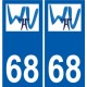 68 Wihr-au-Val coat of arms sticker plate stickers city
