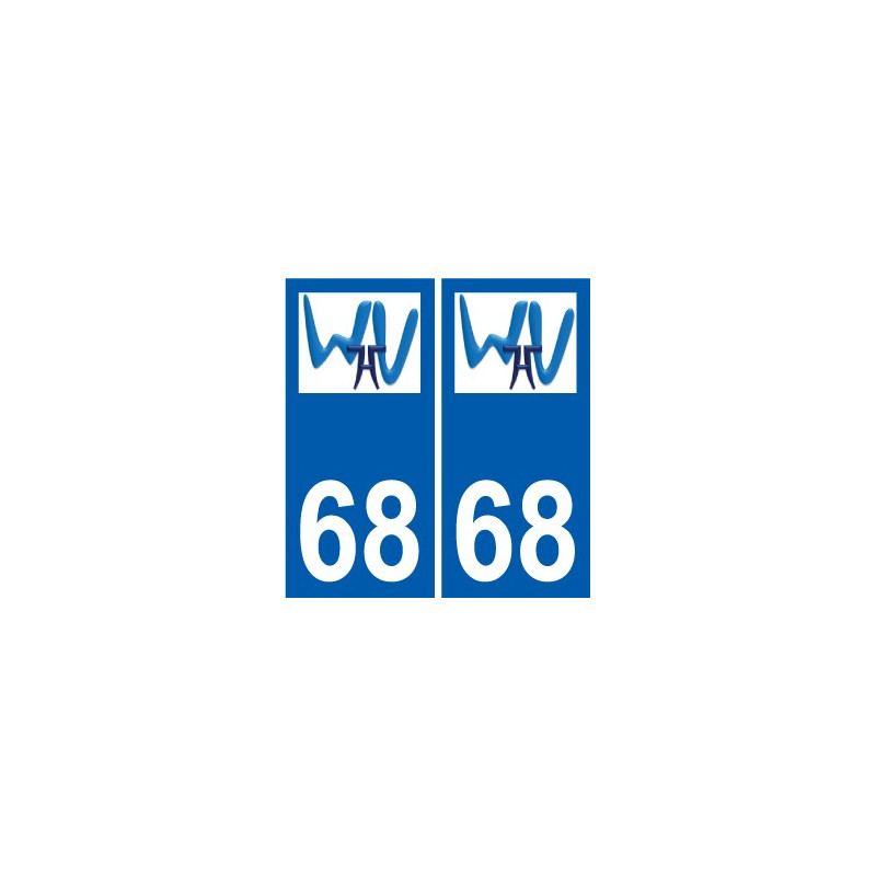68 Wihr-au-Val escudo de armas de la etiqueta engomada de la placa de pegatinas de la ciudad