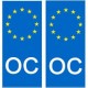 Occitano OC sticker adesivo piastra europa