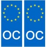 Oc occitan europe autocollant plaque