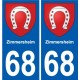 68 Zimmersheim blason autocollant plaque stickers ville