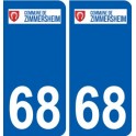 68 Zimmersheim logo autocollant plaque stickers ville