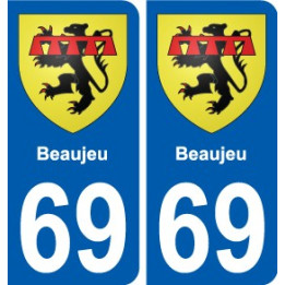 69 Beaujeu blason autocollant plaque stickers ville
