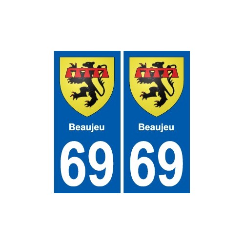 69 Beaujeu blason autocollant plaque stickers ville