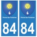 84 Pernes-les-Fontaines blason ville autocollant plaque