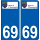 69 Chassagny logo autocollant plaque stickers ville