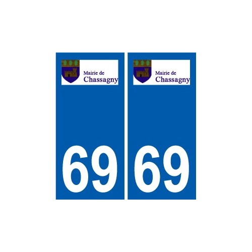 69 Chassagny logo autocollant plaque stickers ville