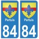 84 Pertuis blason ville autocollant plaque