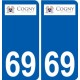 69 Cogny wappen aufkleber typenschild aufkleber stadt