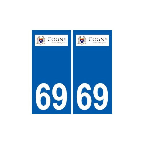 69 Cogny logo autocollant plaque stickers ville