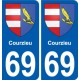 69 Courzieu blason autocollant plaque stickers ville