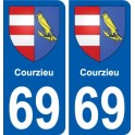 69 Courzieu blason autocollant plaque stickers ville