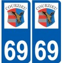 69 Courzieu logo autocollant plaque stickers ville