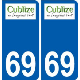 69 Cublize coat of arms sticker plate stickers city