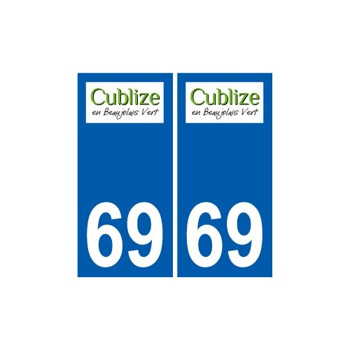 69 Cublize logo autocollant plaque stickers ville