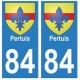 84 Pertuis blason ville autocollant plaque