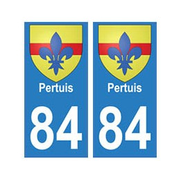 84 Pertuis blason ville autocollant plaque