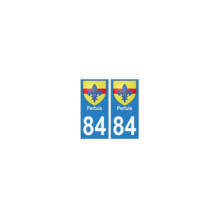 84 Pertuis blason ville autocollant plaque