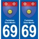 69 Fontaines-Saint-Martin coat of arms sticker plate stickers city