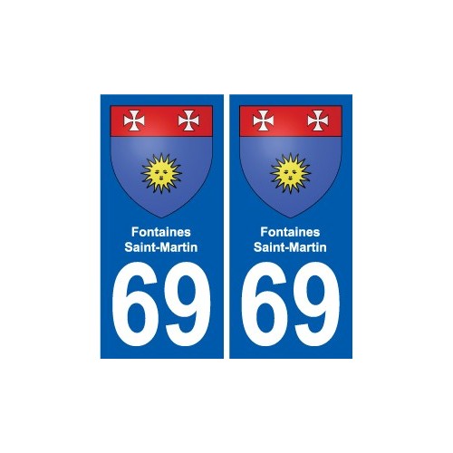 69 Fontaines-Saint-Martin coat of arms sticker plate stickers city