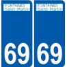 69 Fontaines-Saint-Martin stemma adesivo piastra adesivi città