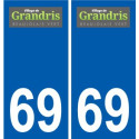 69 Grandris wappen aufkleber typenschild aufkleber stadt