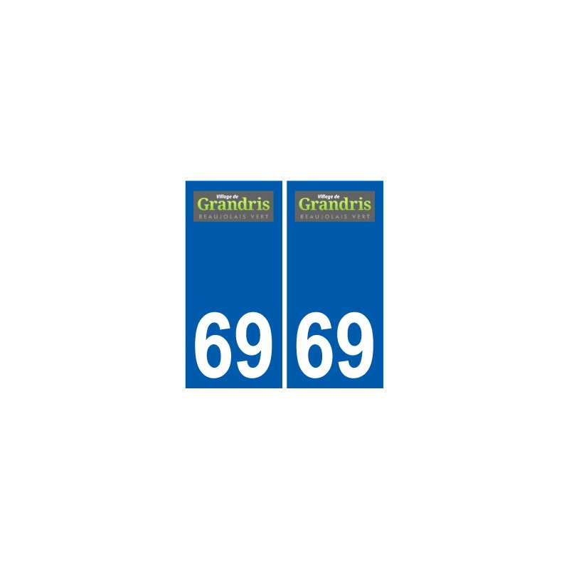 69 Grandris coat of arms sticker plate stickers city