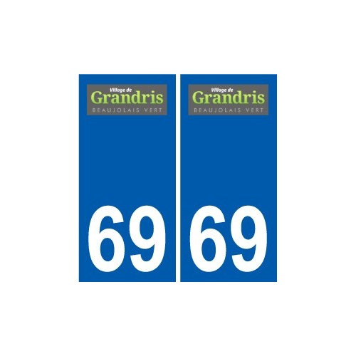 69 Grandris logo autocollant plaque stickers ville